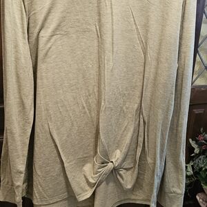 Light Green Long Sleeve Top with Knot Detail